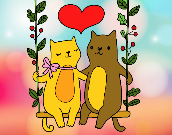 Gatitos enamorados