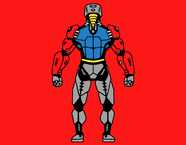 Robot luchador de espaldas