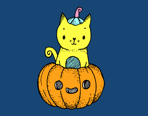 Un gatito de Halloween