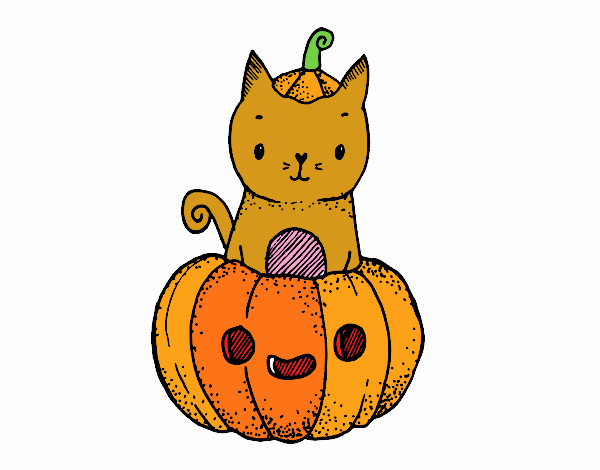 Un gatito de Halloween