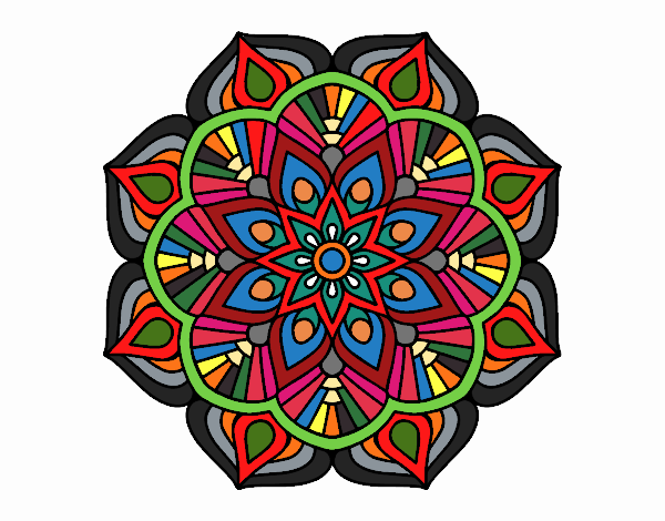 Un mandala de flor oriental