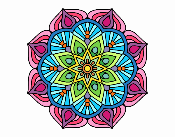 Un mandala de flor oriental