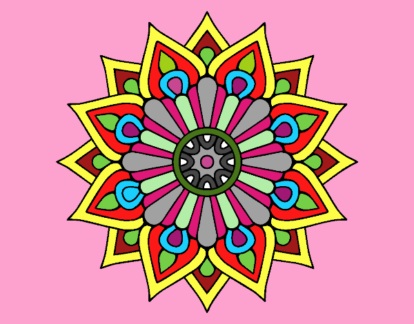 Un mandala destello floral