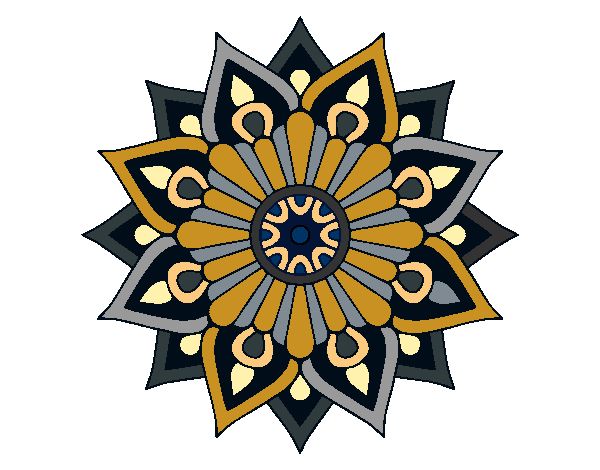 Un mandala destello floral