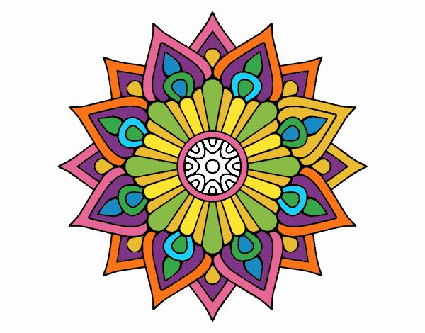 Un mandala destello floral