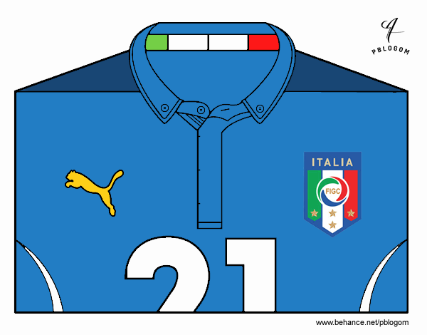 Camiseta del mundial de fútbol 2014 de Italia