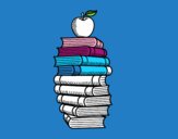 Libros y manzana