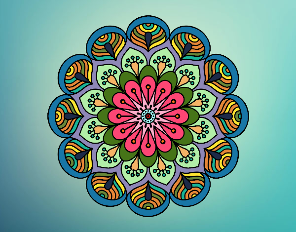 Mandala flor y hojas