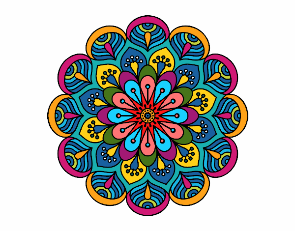 Mandala flor y hojas