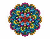 Mandala flor y hojas