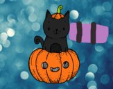 Un gatito de Halloween