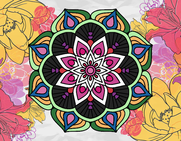 Un mandala de flor oriental