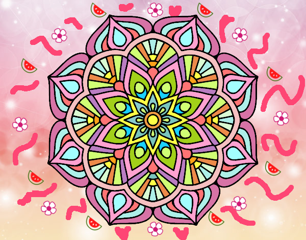 Un mandala de flor oriental