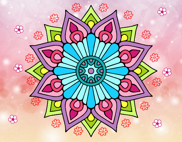 Un mandala destello floral