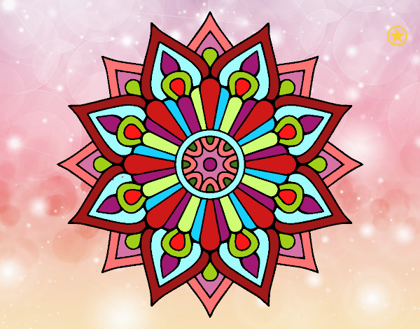 Un mandala destello floral