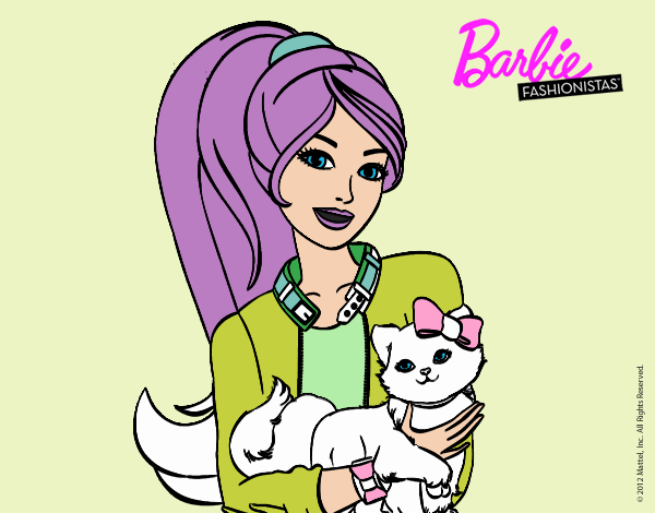 Barbie con su linda gatita