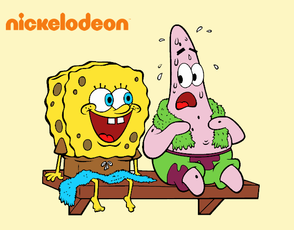 Bob Esponja y Patricio en bañador