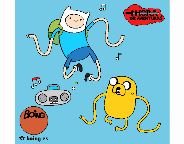 Finn y Jake escuchando música