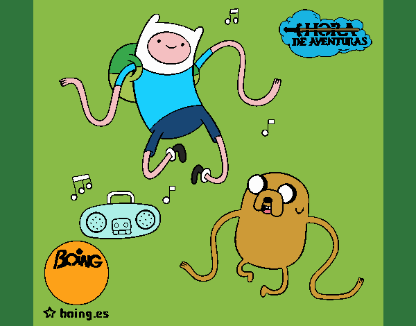 Finn y Jake escuchando música