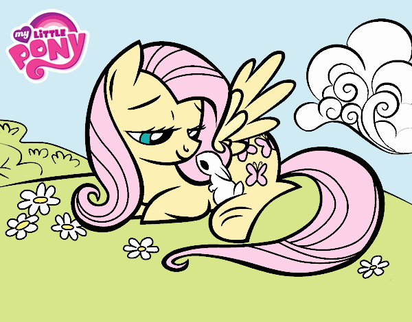 Fluttershy con un conejito