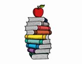 Libros y manzana