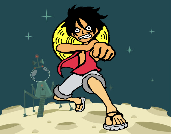 Luffy golpeando