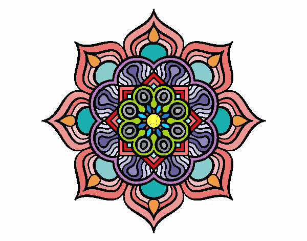 Mandala flor de fuego