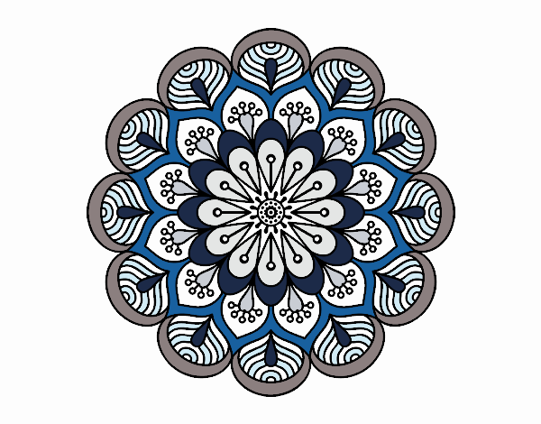 Mandala flor y hojas