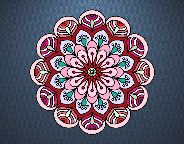 Mandala flor y hojas