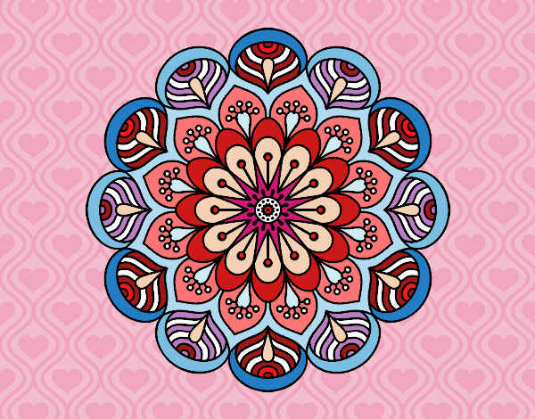 Mandala flor y hojas