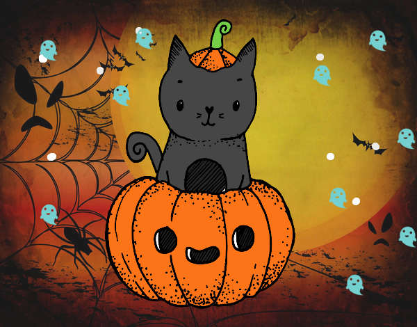 Un gatito de Halloween