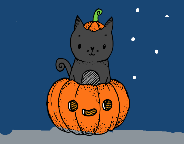 Un gatito de Halloween