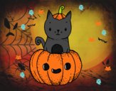 Un gatito de Halloween