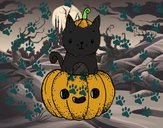 Un gatito de Halloween