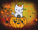 Un gatito de Halloween