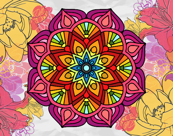 Un mandala de flor oriental