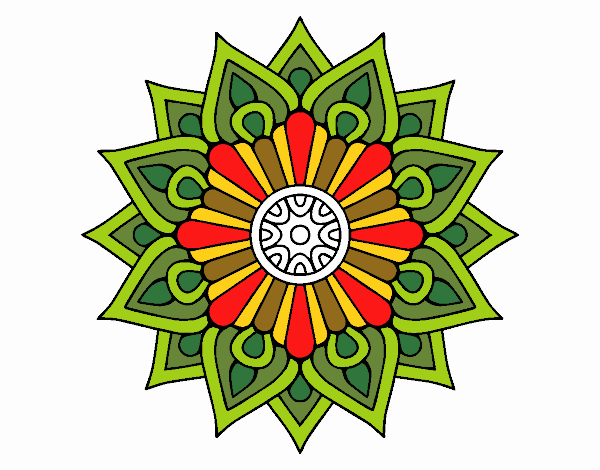 Un mandala destello floral