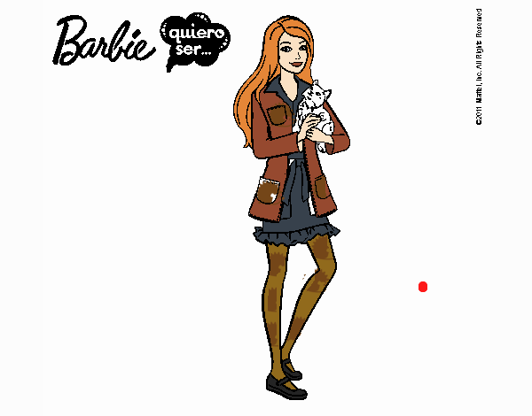 Barbie con un gatito