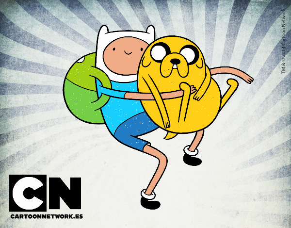 Finn y Jake abrazados