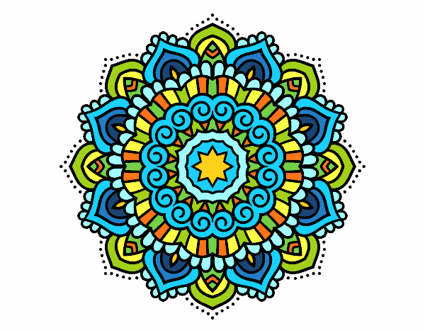 Mandala estrella decorada