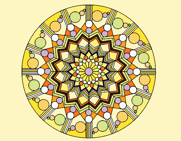 Mandala flor con círculos