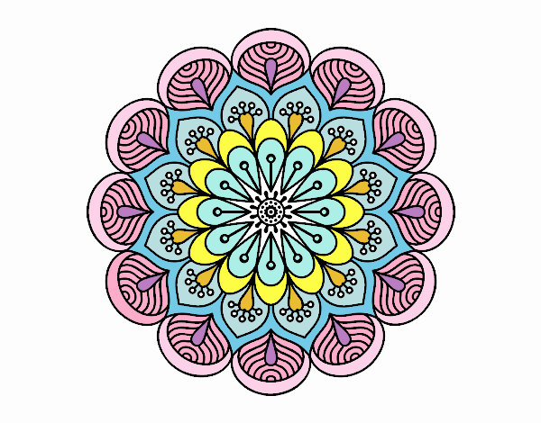 Mandala flor y hojas