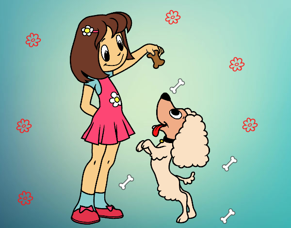 Niña con perrito