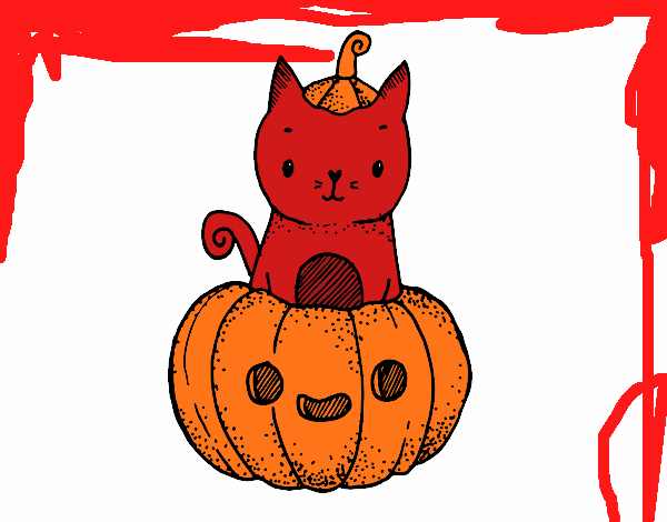 Un gatito de Halloween