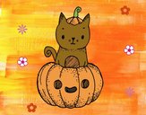 Un gatito de Halloween