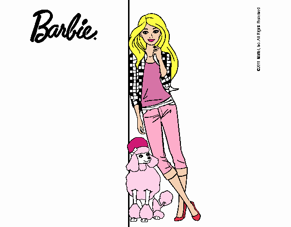 Barbie con cazadora de cuadros