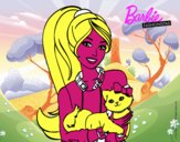 Barbie con su linda gatita