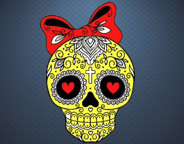 Calavera mejicana con lazo