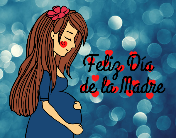 Mamá embarazada en el día de la madre