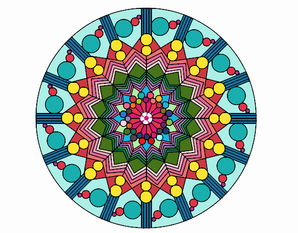 Mandala flor con círculos